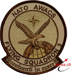 Picture of Nato Awacs Flying Squadron 3 Abzeichen Patch Sand Tarn (dunkel)